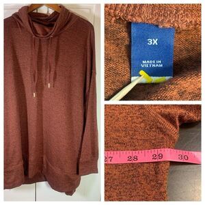 Gap Cowl Neck Sweatshirt Womens Plus Size 3X Pockets Pullover Funnel Athleisure